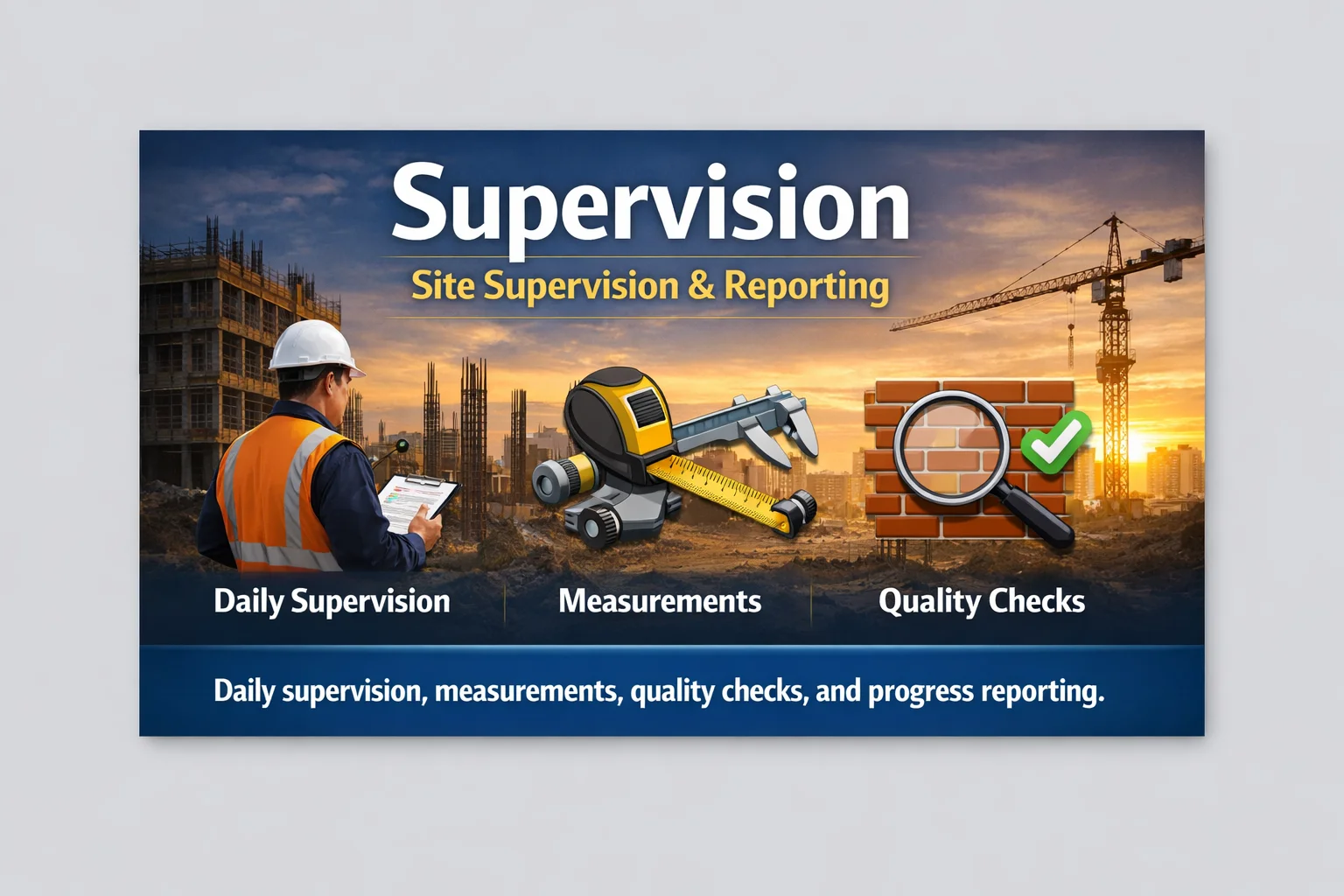 Site supervision and quality checks